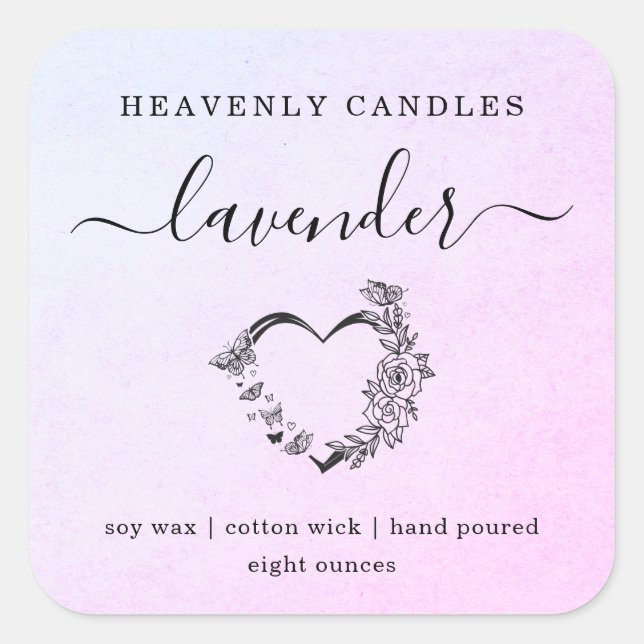 Etiketter för enkel hjärtklappning av ljus (Framsida)