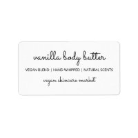 Etiketter för enkla och Söt Vegan Body Butter-etik