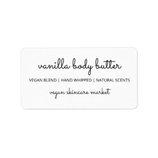 Etiketter för enkla och Söt Vegan Body Butter-etik Adressetikett