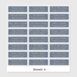 Etiketter för enskilda gäster adress elegant i gul