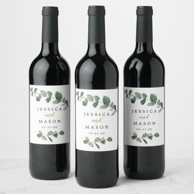 Etiketter för Eucalyptus Bröllop Vin (Flaskor)