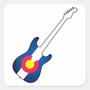 Etiketter för färgad guitär-flagga