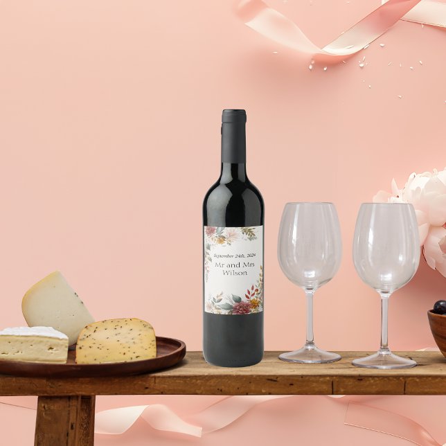 Etiketter för färgämnen vid Blommigten Bröllop Vin (Skapare uppladdad)