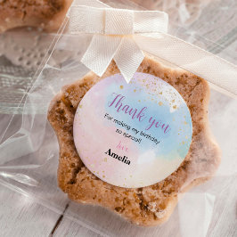 Etiketter för färglöst regnbåge från födelsedagset