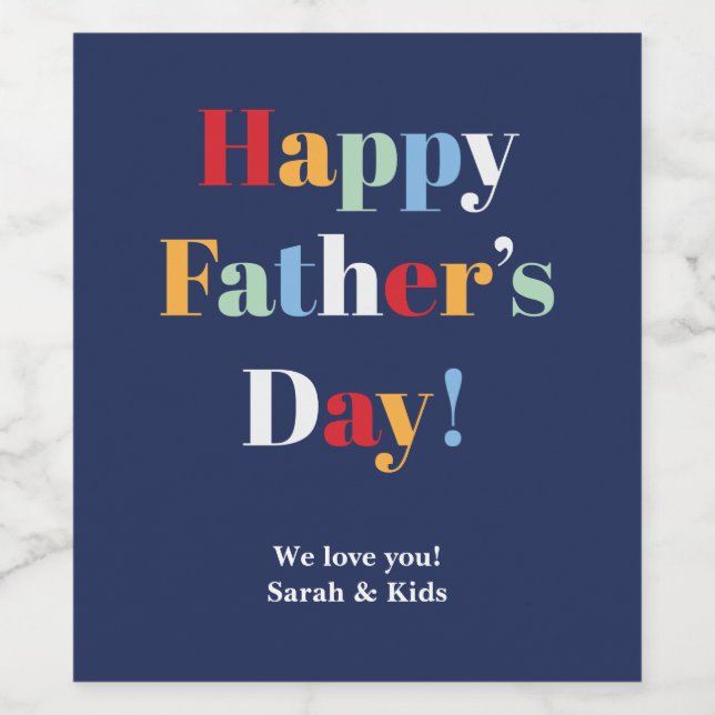 Etiketter för fars dag Personlig Vin (Singel etikett)