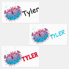 Etiketter för färsk Tecknad