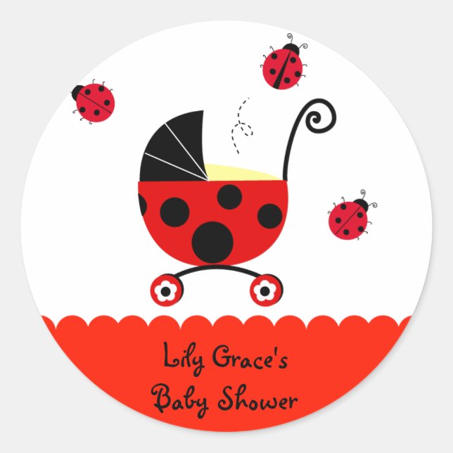 Etiketter för favoritetiketter för Ladybug Baby Sh (Framsida)