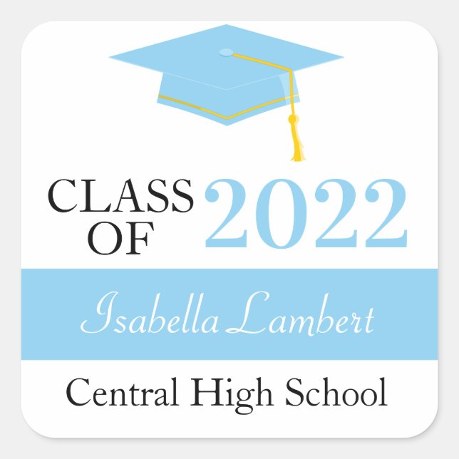 Etiketter för favoritTack för baby blue Studentfes (Framsida)