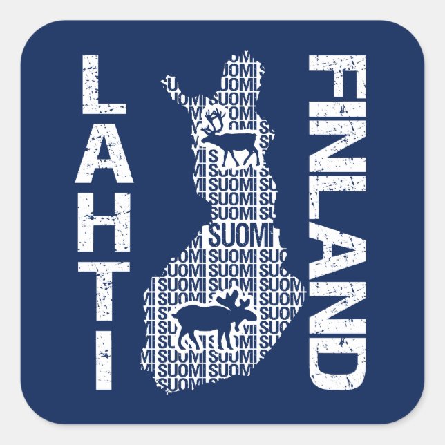 Etiketter för FINLAND KARTA - Lahti (Framsida)