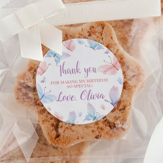 Etiketter för fjäril-födelsedagsetiketter (Skapare uppladdad)