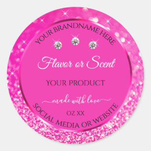 Etiketter för förpackning av Rosa Glitter