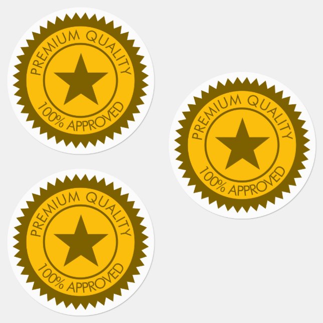 Etiketter för förseglingsmallar för kvalitetscerti (Grupp)