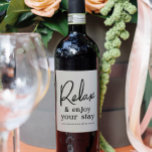 Etiketter för gåva från Tacken Vin för förlossning<br><div class="desc">Tack för att du har varit på semesterhemmet med en anpassningsbar flaska i vin. De här anpassningsbar vin-etiketterna matchar hela vår samling</div>