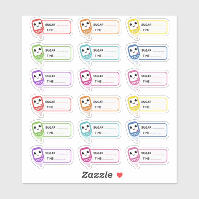 Etiketter för Glucometer Sugar Tracker Diabetic Tr (Ark)