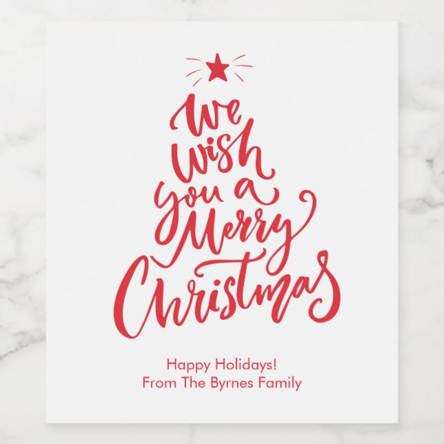 Etiketter för God jul Personlig Vin (Singel etikett)