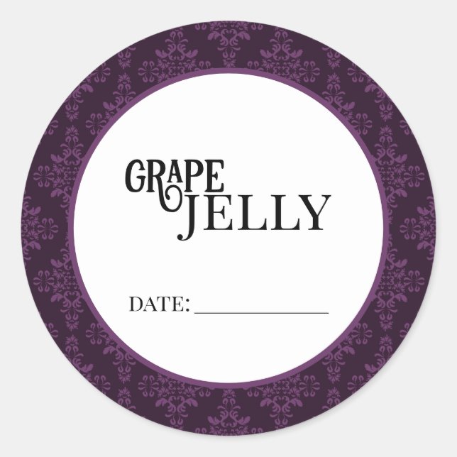 Etiketter för grape jelly-burklock (Framsida)