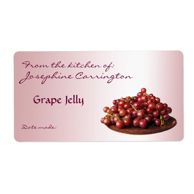Etiketter för Grape Jelly Canning Fraktsedel (Framsidan)