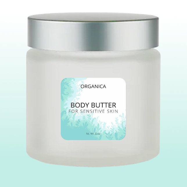 Etiketter för grönt av kroppssmör för känslig hud (Skapare uppladdad)