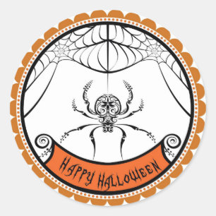 Etiketter för Halloween-Snöre-spindlar