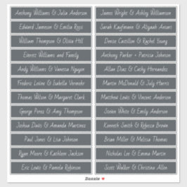 Etiketter för handskrivet skriptskydd för Namn, Of