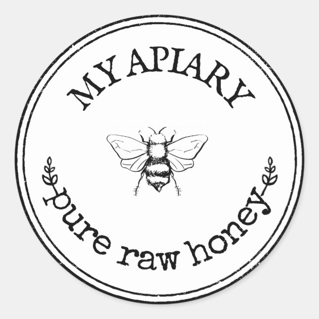 Etiketter för "Homemade Bumblebee Farmhouse Round  (Framsida)