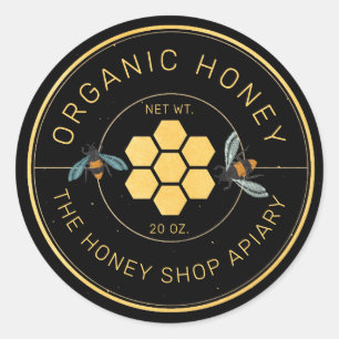 Etiketter för honung Burk Honeybee Honeycomb Bee