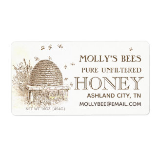 Etiketter för honung Vintage Beehive Apiary Anpass Fraktsedel