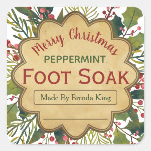 Etiketter för juldräkt Mistletoe Holly Foot Bath
