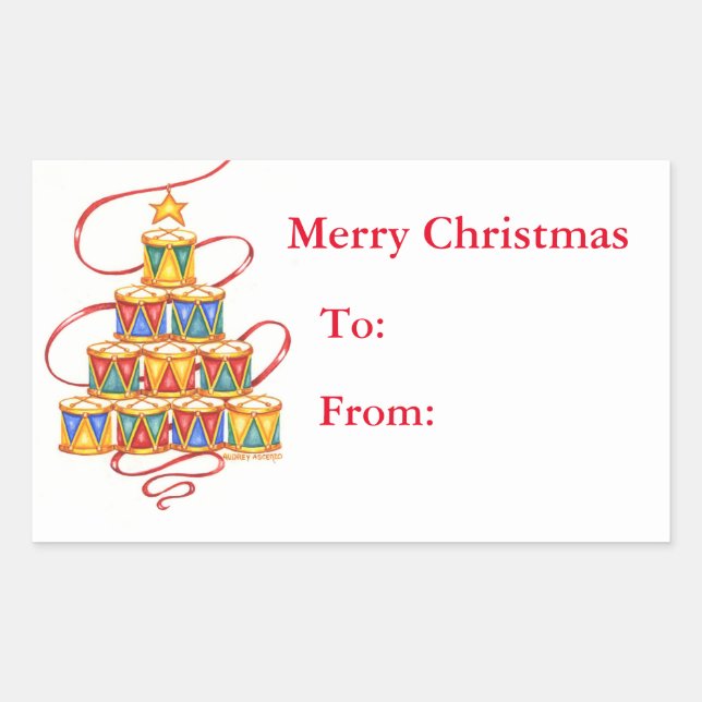 Etiketter för julgåvor Träd i Drums (Framsida)