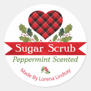 Etiketter för julpepparmynta Plagt Sugar SCrub