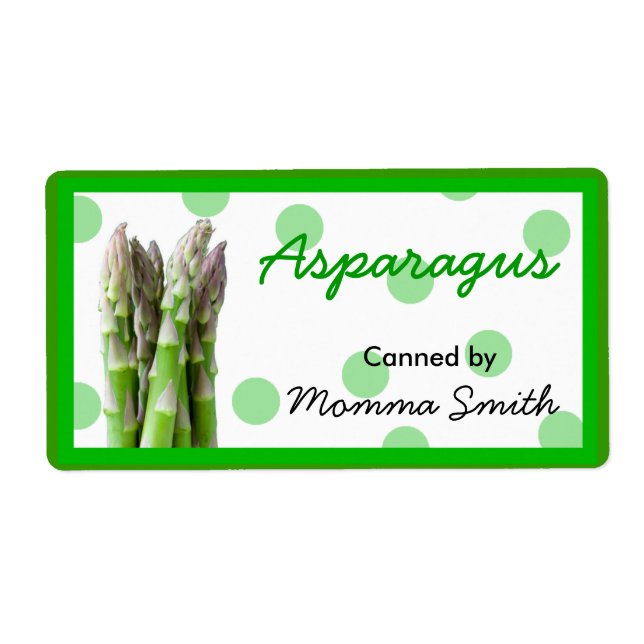 Etiketter för kanning av Asparagus Anpassningsbar Fraktsedel (Framsidan)