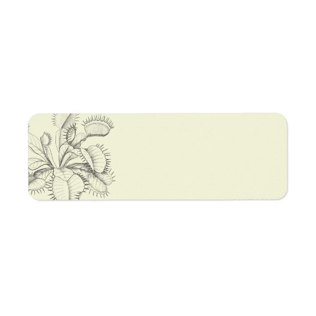 Etiketter för karnivorös venusfälla returadress etikett (Framsidan)