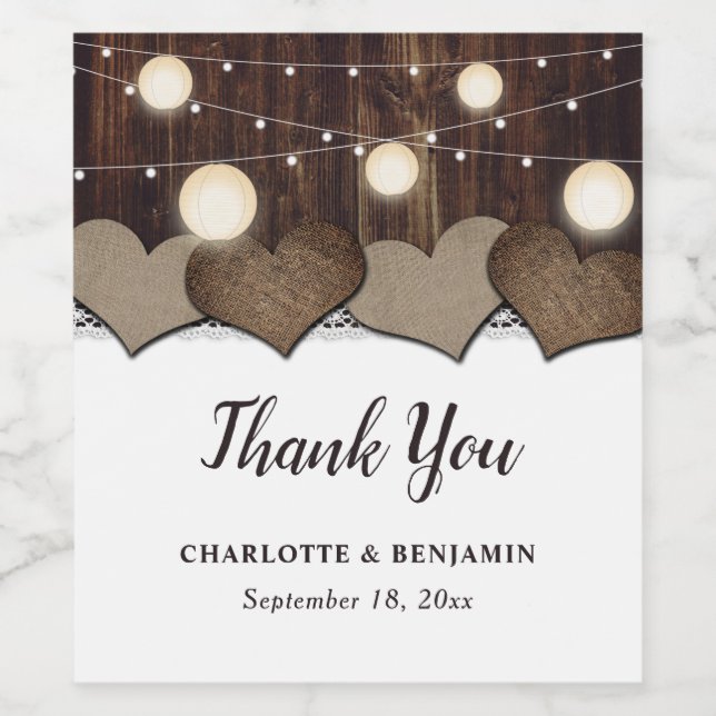 Etiketter för Land Barn Bröllop Vin Flaska (Singel etikett)