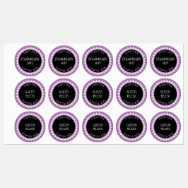 Etiketter för lavender, Black and White Canning