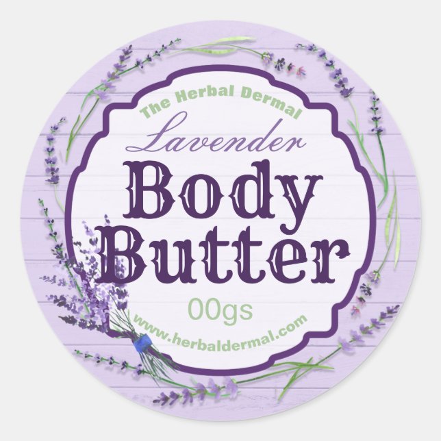 Etiketter för lavender Flower Lila Body Butter Eti (Framsida)