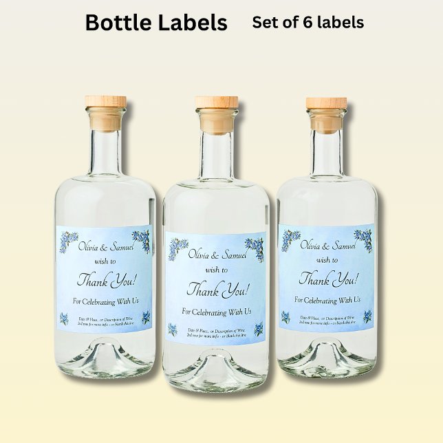Etiketter för Liquor Flaska - Blue Peony (Skapare uppladdad)