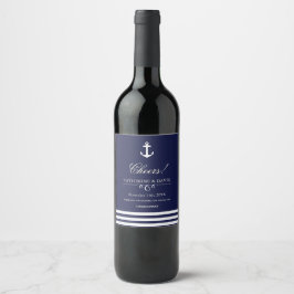 Etiketter för marin och vit sjömil Vin