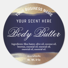 Etiketter för marint blått och Guld