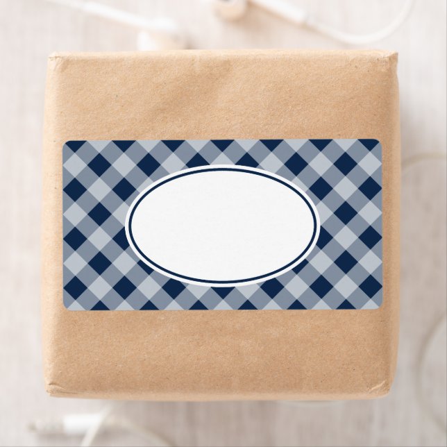 Etiketter för Märkre av blåbär Gingham Kitchen Gif Fraktsedel (Insitu)