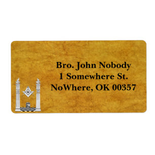 Etiketter för masonisk e-post fraktsedel