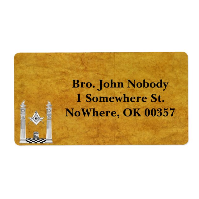 Etiketter för masonisk e-post fraktsedel (Framsidan)