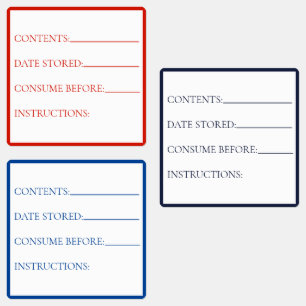Etiketter för matlagning av köksväxter/frysboxar