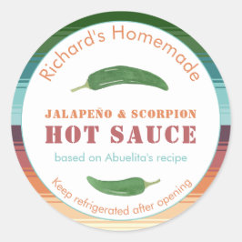 Etiketter för mexikansk Hett eller spicy Salsa Jal