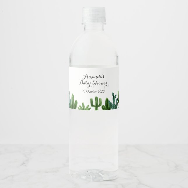Etiketter för mexikanska Cactus Vattenflaska (Framsida)
