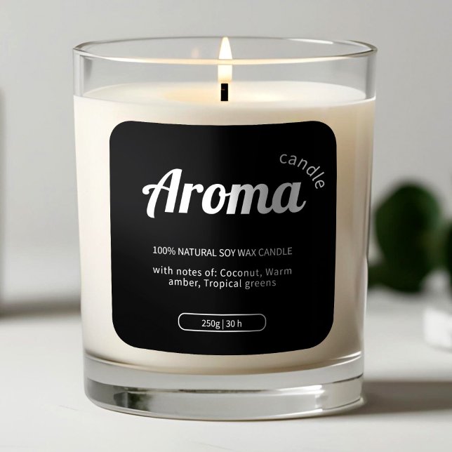 Etiketter för minimalistiska svarta och vita ljus (Minimalist Black & White Candle Labels Stickers, Candle Label Design)