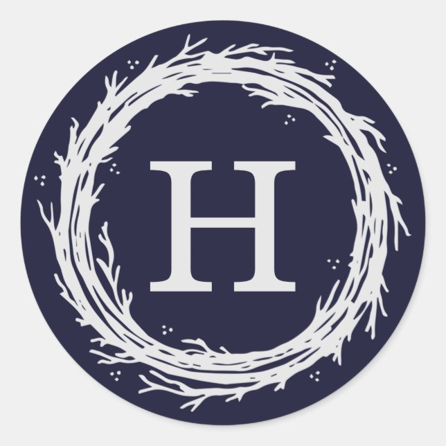 Etiketter för Monogram Helgdag för krans (Framsida)