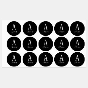 Etiketter för monogram Mörk höst