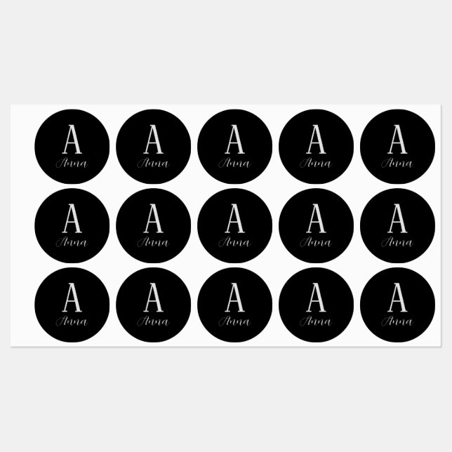 Etiketter för monogram Mörk höst (Ark)