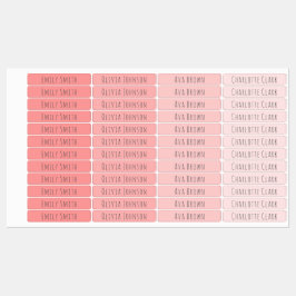Etiketter för monokromatisk persikofärgad Rosa, va