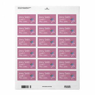 Etiketter för namn-bok i skolan adressetikett